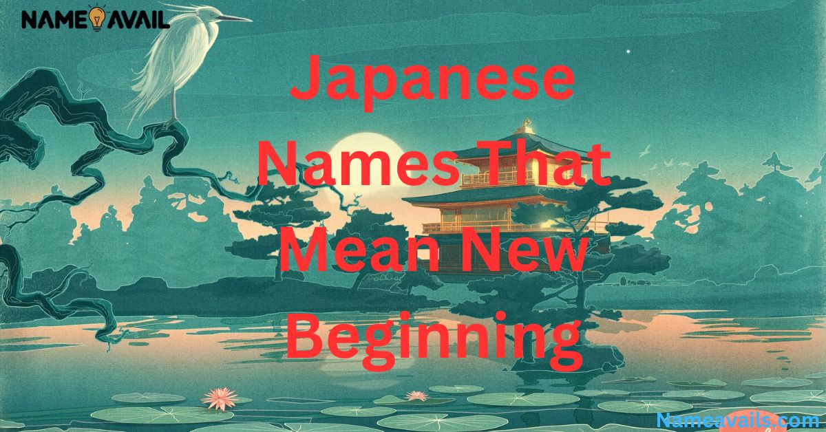 Japanese Names That Mean New Beginning