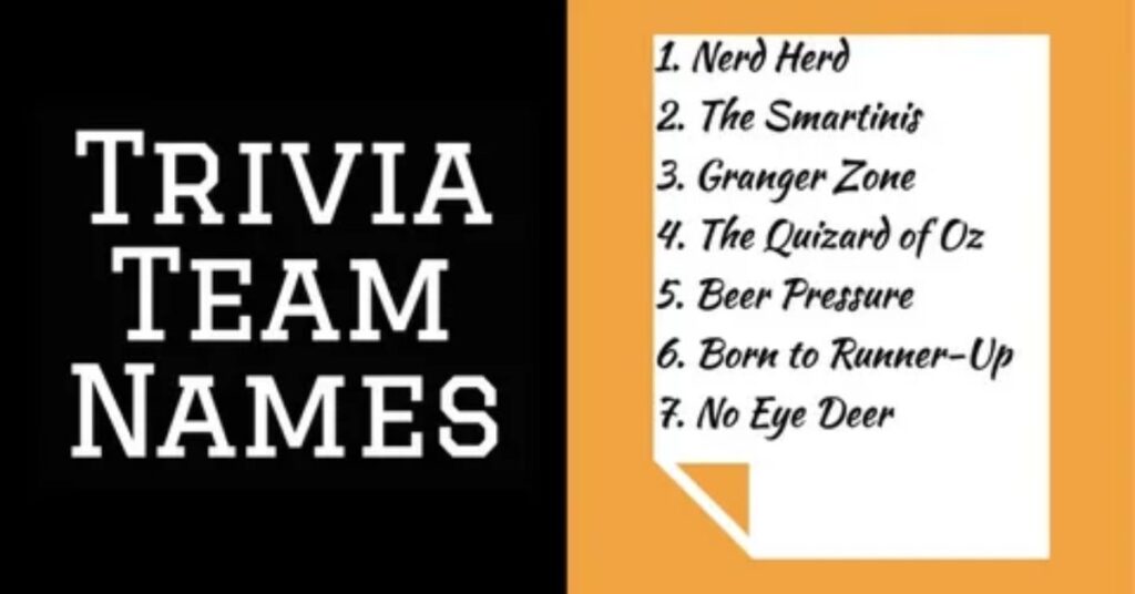 Alcohol-Themed Trivia Team Names